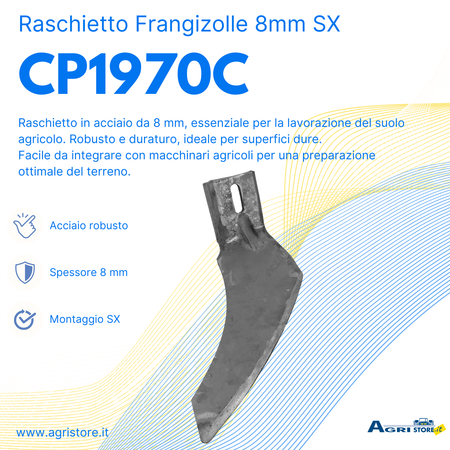 Raschietto per frangizolle sp 8mm sx
