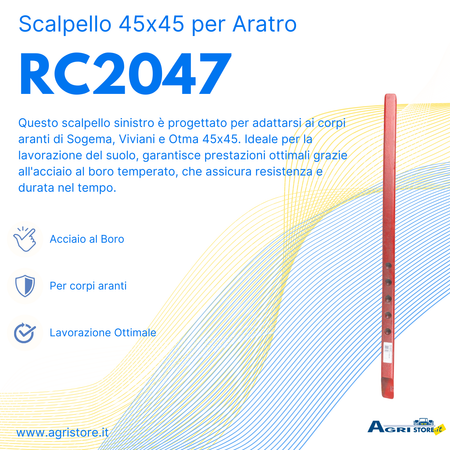 Scalpello per corpi aranti adattabili a produzione Sogema,Viviani,Otma 45x45 sx