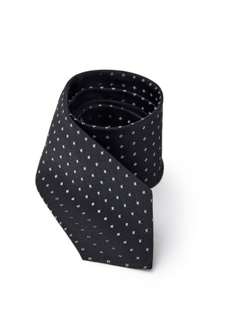 JIL SANDER Cravatta 7 cm in Seta Nera Jacquard Jil Sander da uomo