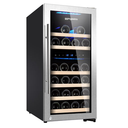 Cantinetta refrigerante con porta in vetro, capienza 33 bottiglie