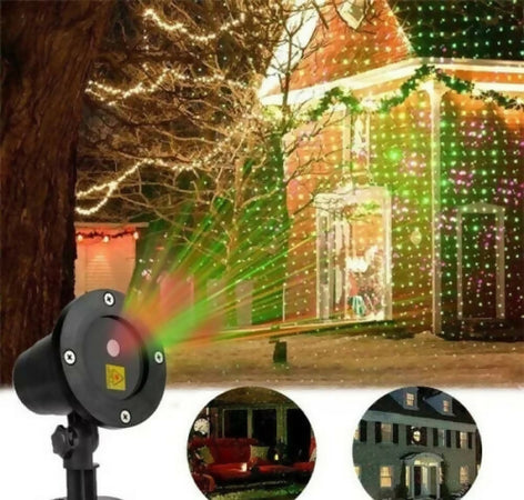 Laser led proiettore faretto natalizio rgb 8 modalità di giochi per interno ed sterno con telecomando