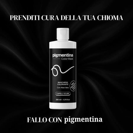 Pigmentina color mask maschera riparazione intensa per capelli secchi e danneggiati | ripristina il colore naturale del capello 200ml (capelli scuri)