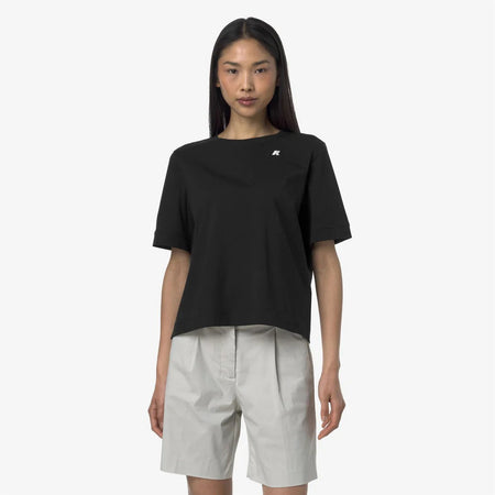 K-WAY T-Shirt donna in Cotone Donna A Taglio Boxy black per Uso Quotidiano