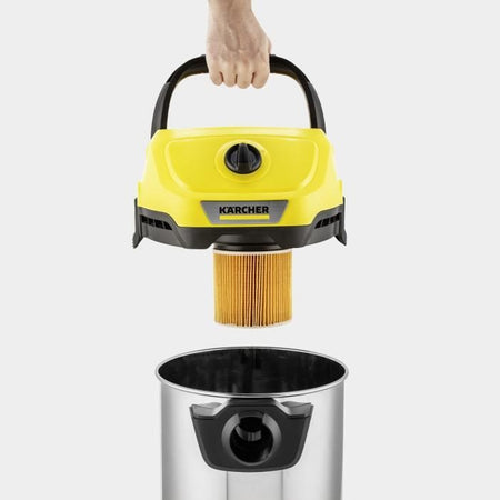 Aspirapolvere e acqua senza fili KARCHER WD 3-18 S V-17/20 - Acciaio - 17 l - Giallo