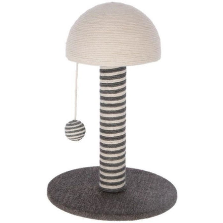 KERBL - Tiragraffi per gatti - Tronco 42 cm - FUNGHI - Grigio/bianco - Sisal - Base: 30 cm