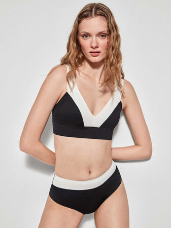 Slip con top bikini Gisela Negro