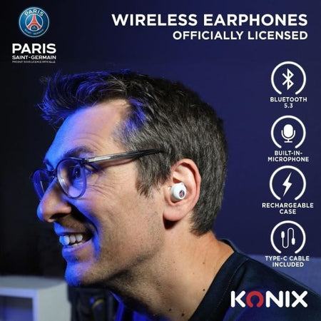 Cuffie wireless - KONIX - PSG - Durata batteria 8 h + 15 h - IPX4 - Bluetooth - Bianco