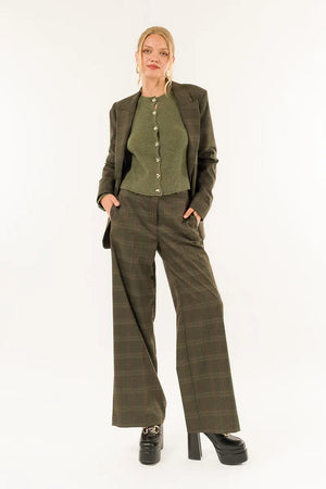 KONTATTO | Pantalone palazzo fantasia check