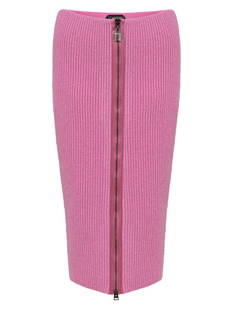 Tom Ford Gonna a Tubino con zip in Maglia Rosa da donna