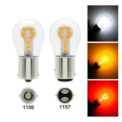 2 Luci Auto Giallo BAY15D 1157 P21/5W 12V Led Stop Posizione Vetro 18 SMD 3030