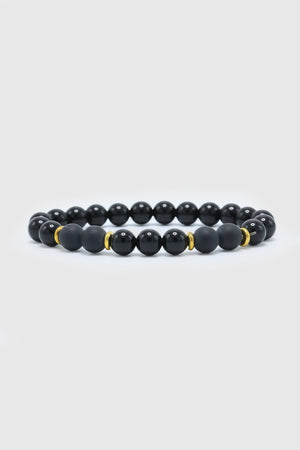 LECLAF | Bracciale uomo nero opaco