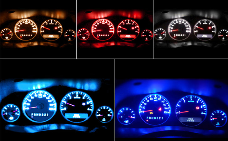 Lotto X10 T5 W1,2W Lampadine ROSSO Auto Cruscotto Strumenti Quadro Luci Led Smd 5050