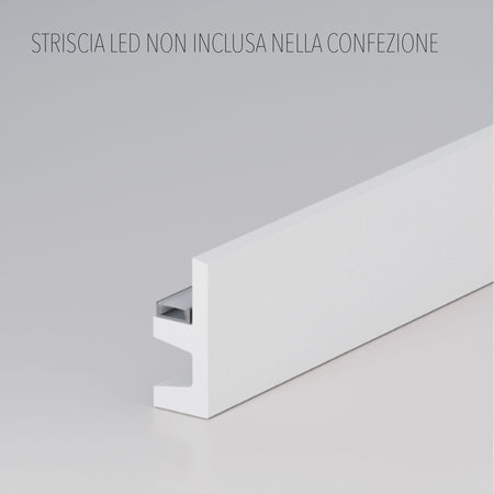 *STOCK FOLLI* Profilo Cornice per LED in Polimeri Bianco RAL 9016 verniciabile 62X25mm (Prezzo al metro)