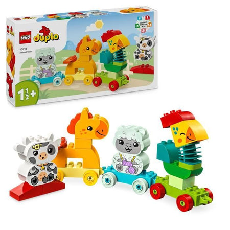 LEGO DUPLO Il mio primo treno degli animali 10412, giocattolo con ruote per bambini, animali creativi da costruire