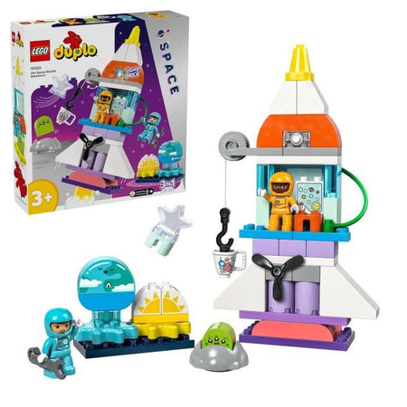 LEGO DUPLO Avventura sullo Space Shuttle 3-in-1, Giocattolo costruibile per razzi, Gioco educativo, 10422