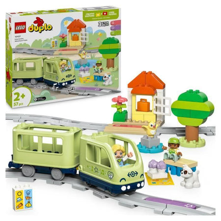 LEGO DUPLO My Town 10427 Treno delle avventure interattivo - Giocattoli per l'apprendimento precoce per bambini di 2 anni
