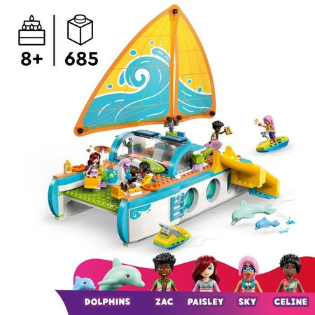 LEGO Friends 42664 Avventura in barca - Set di gioco creativo per bambine dagli 8 anni con i delfini