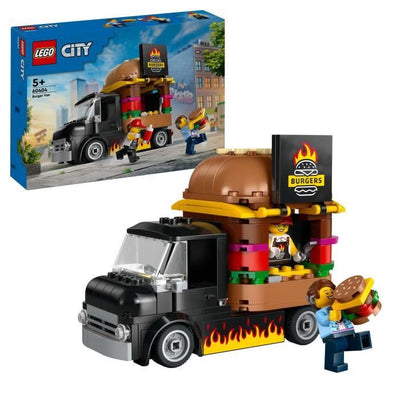 LEGO City Burgers Food Truck, furgone giocattolo, 60404, gioco di fantasia con furgone e minifigure