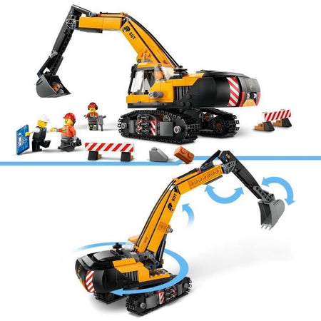 LEGO City 60420 L'escavatore da cantiere giallo, giocattolo per bambini dagli 8 anni in su