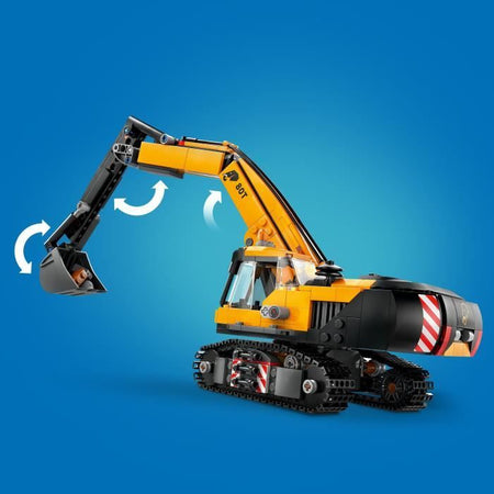 LEGO City 60420 L'escavatore da cantiere giallo, giocattolo per bambini dagli 8 anni in su