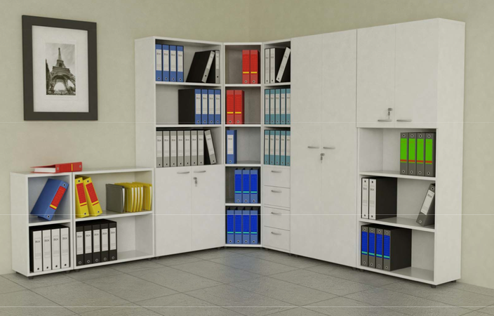 Libreria mobile per ufficio con piani a giorno in legno cm. 40x32x81,5h