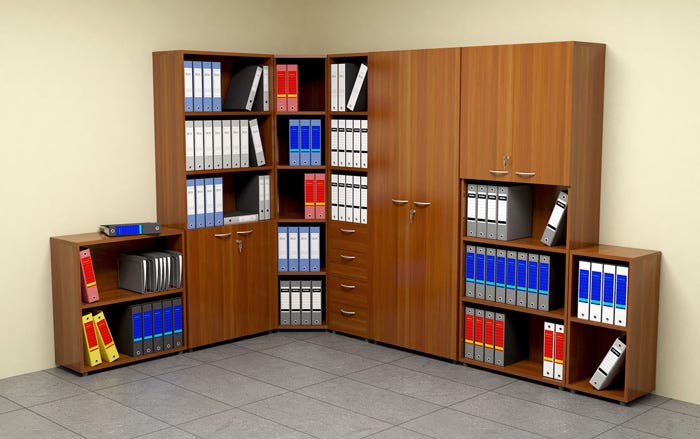 Libreria mobile per ufficio con piani a giorno in legno cm. 40x32x81,5h
