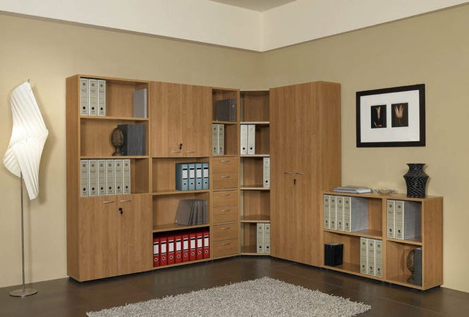 Libreria mobile per ufficio con piani a giorno in legno cm. 40x32x81,5h