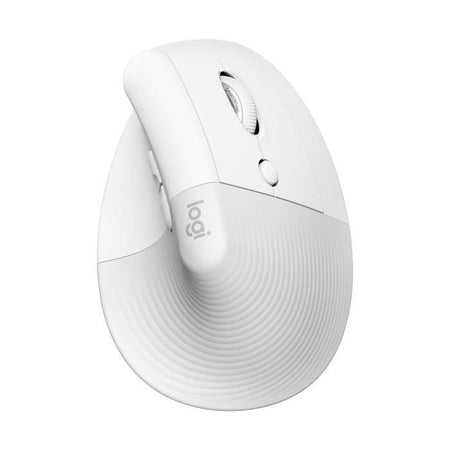 Logitech Lift Mouse Wireless Verticale Ergonomico, Ricevitore USB Bluetooth o Logi Bolt, Silenzioso - Off-White