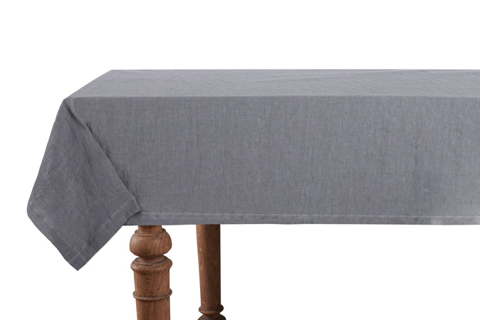 Tovaglia da tavola in 100% puro lino lavato delavè stone washed morbido resistente elegante made in italy ANTRACITE