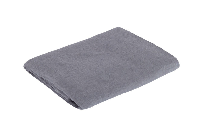 Runner da tavola in 100% puro lino lavato delavè stone washed morbido resistente elegante made in italy ANTRACITE - Vanita di raso