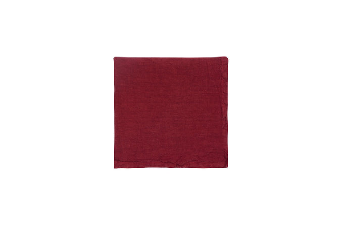 Set di 6 tovaglioli da tavola 45 X 45 CM in 100% puro lino lavato delavè stone washed morbido resistente elegante made in italy BORDEAUX - Vanita di raso