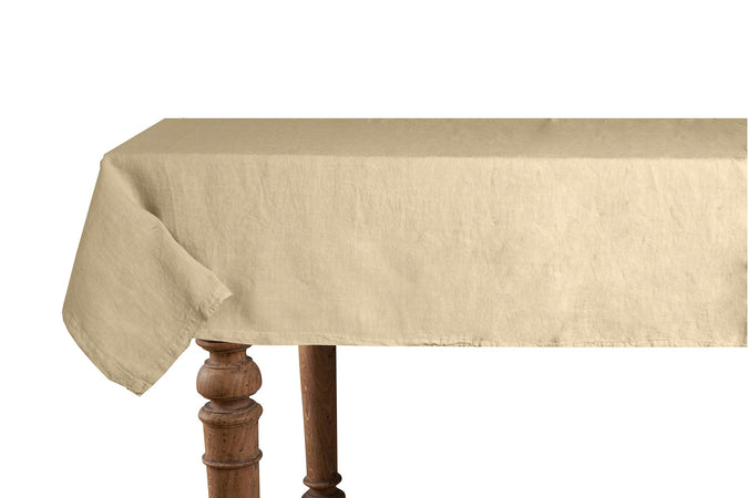 Tovaglia da tavola in 100% puro lino lavato delavè stone washed morbido resistente elegante made in italy SABBIA