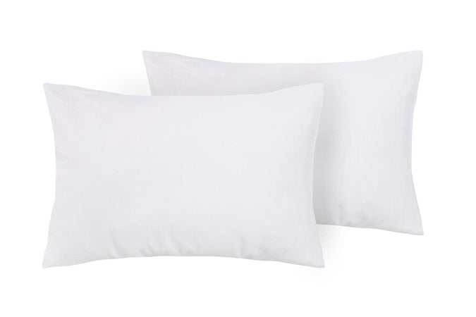 Coppia di federe in puro lino stone washed Bianco