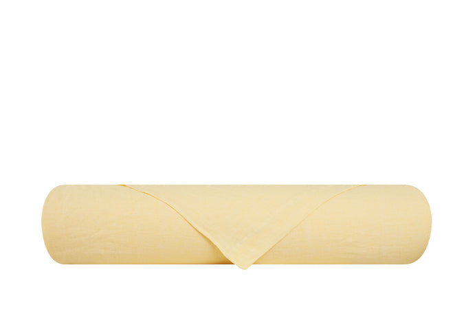 Parure copripiumino in puro lino stone washed Giallo Pastello