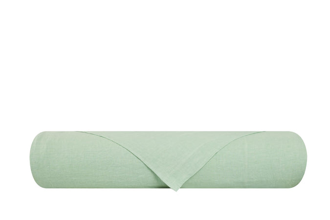 Parure letto in Puro Lino Stonewashed Verde Chiaro