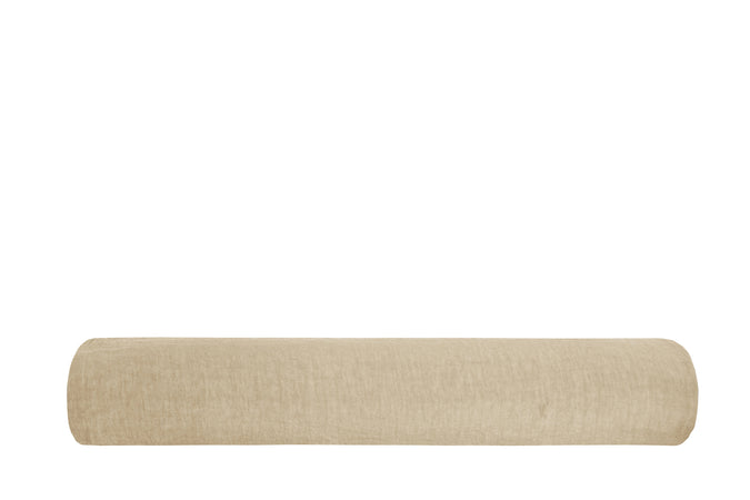 Lenzuolo sotto con angoli in puro lino stonewashed Sabbia