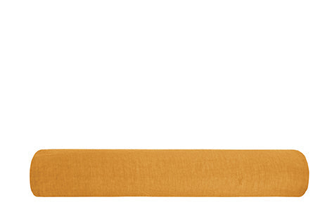 Lenzuolo sotto con angoli in puro lino stonewashed Ocra