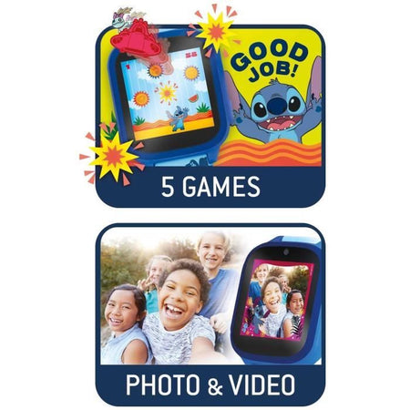 Orologio educativo - HI TECH - STITCH - Quadranti personalizzabili, 5 giochi interattivi