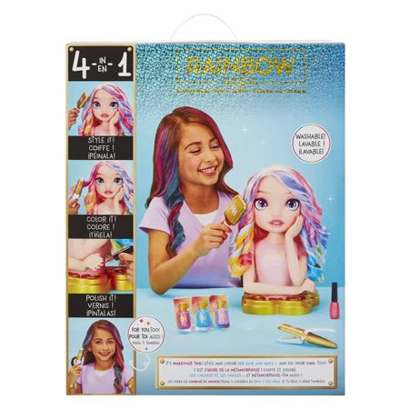 Rainbow High - Testina per acconciature Bella - 33 cm - Colora unghie e capelli - Usa i prodotti per te - Dai 4 anni in su