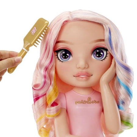 Rainbow High - Testina per acconciature Bella - 33 cm - Colora unghie e capelli - Usa i prodotti per te - Dai 4 anni in su
