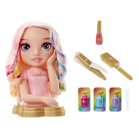 Rainbow High - Testina per acconciature Bella - 33 cm - Colora unghie e capelli - Usa i prodotti per te - Dai 4 anni in su