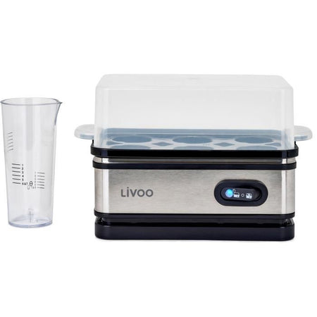 Cuociuova - LIVOO - DOC290 - 400W - 6 uova - Acciaio inox - Mantiene caldo - Portauova, coperchio e misurino