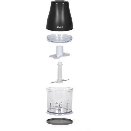 Tritatutto - LIVOO - 300 ml - 400 W - 1 velocità e funzione turbo - 2 lame in acciaio inossidabile - Nero