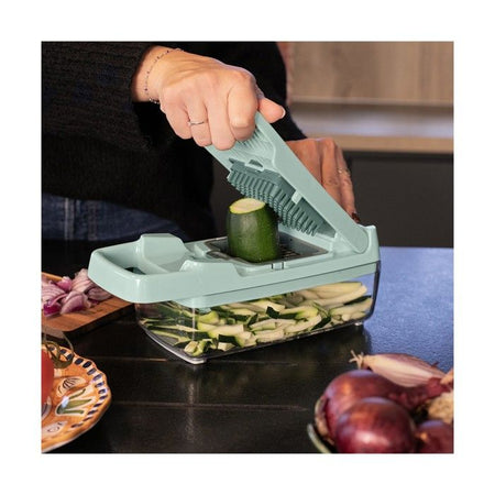 Mandolina multifunzione - Livoo - MEN435 - 8 lame in acciaio inox - Vassoio di raccolta da 1,5 l - Sicura da usare