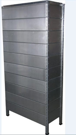 Tamponatura laterale in lamiera ZINCATA dogata per scaffalatura (PxH) cm. 40x180h