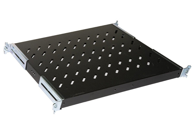 Ripiano Universale Per Armadio Rack 19 Allungabile 370-450 Mm Con 4 Agganci Nero