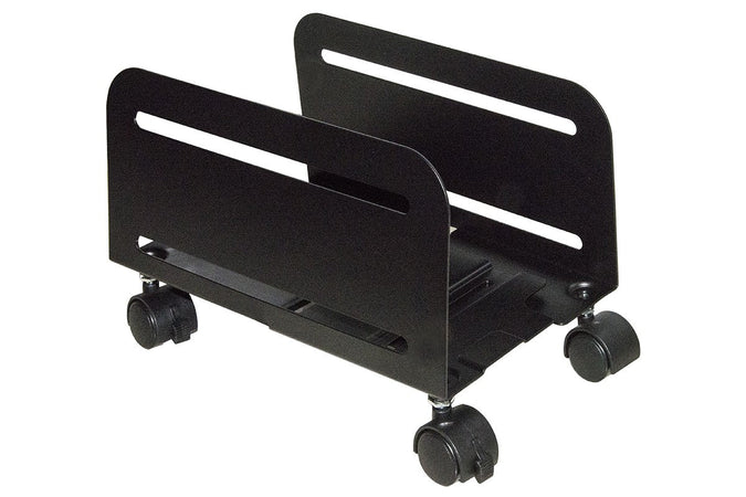 Carrellino Regolabile Da Cm 11.9 A Cm 20.9 Per Pc O Distruggidocumenti Colore Nero In Metallo Con Ruote