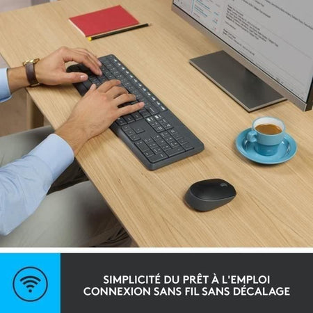 Kit tastiera mouse LOGITECH MK235 - Wireless - AZERTY - Ricevitore USB