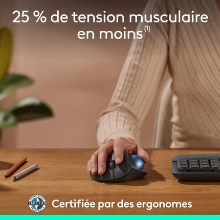 Mouse - Wireless - Logitech - Ergo M575S - Grafite