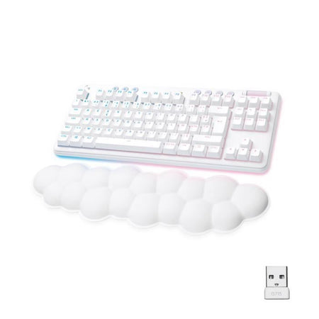 Logitech G - Tastiera Gaming - G715 Meccanica Wireless Tattile (GX Marrone) con Poggiapolsi - Nebbia Bianca
